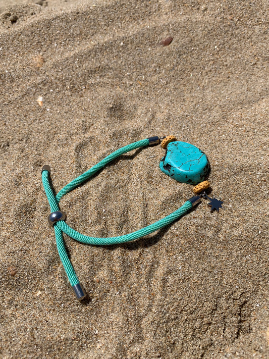 Pulsera regulable turquesa