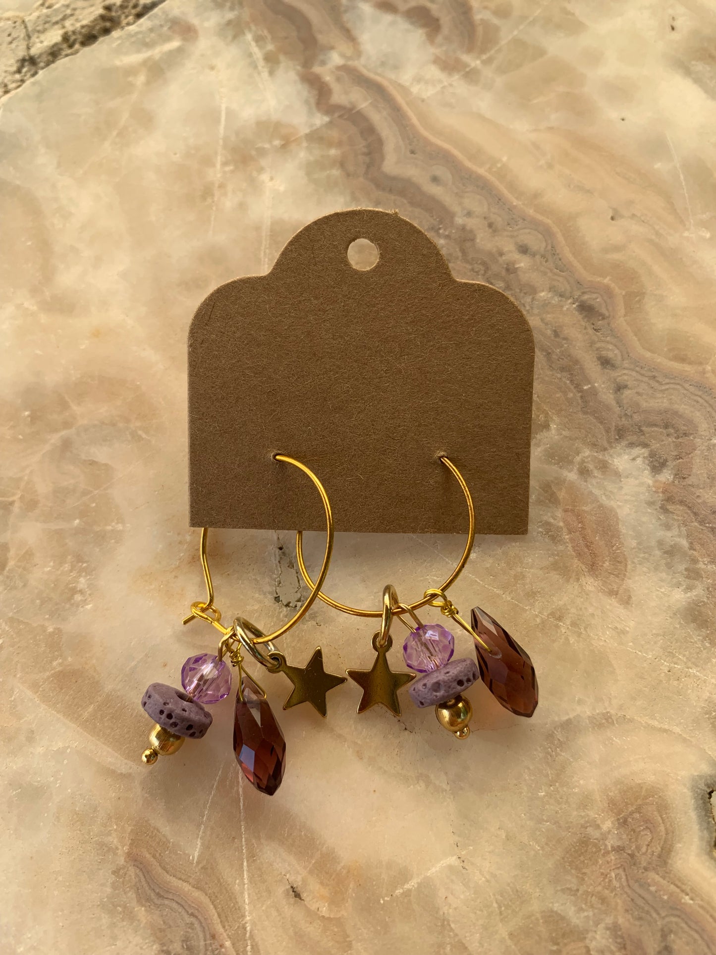 Aros charms morados