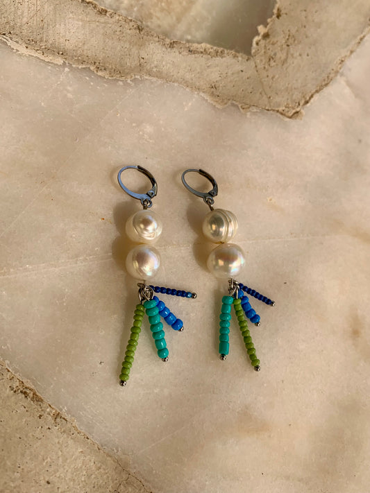 Pendientes perlas de agua dulce