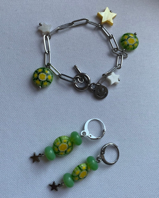 Pendientes murano verdes