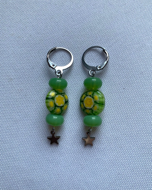 Pendientes murano verdes