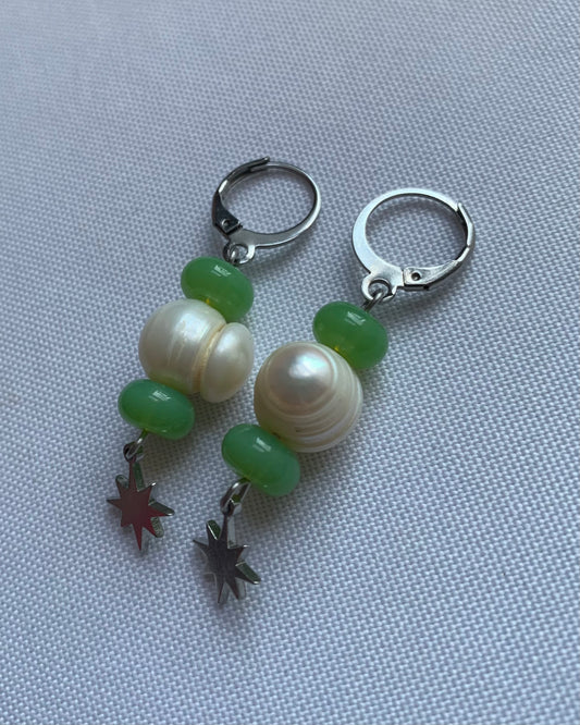 Pendientes perlas verdes