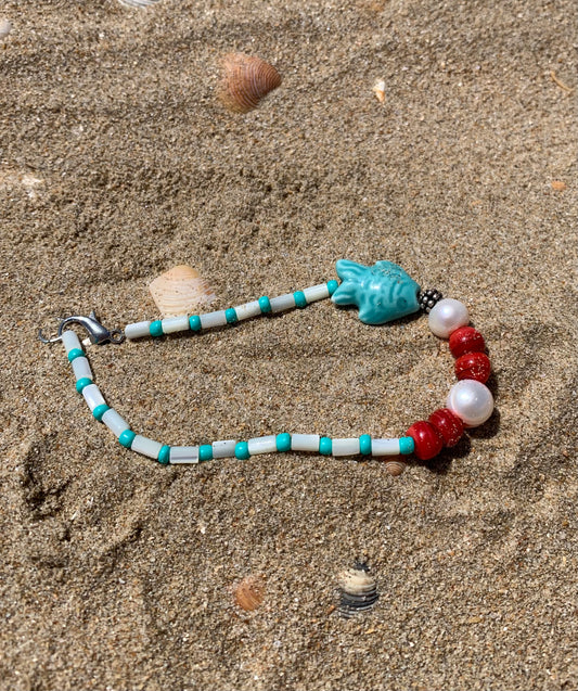 Pulsera mar pez turquesa