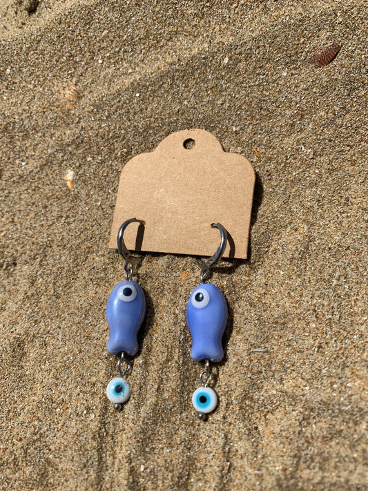 Pendientes pez azul