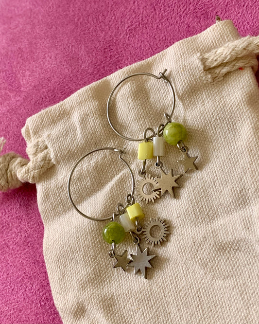 Pendientes aro estrellas